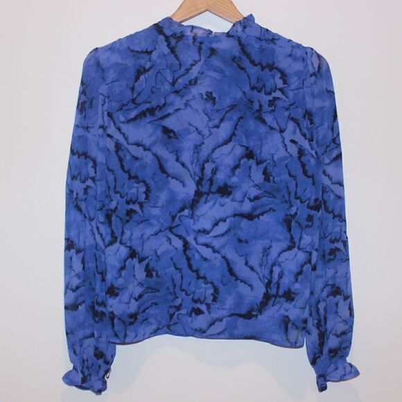 NEW Halogen blue  Long Sleeve Blouse Women Small - Picture 4 of 12